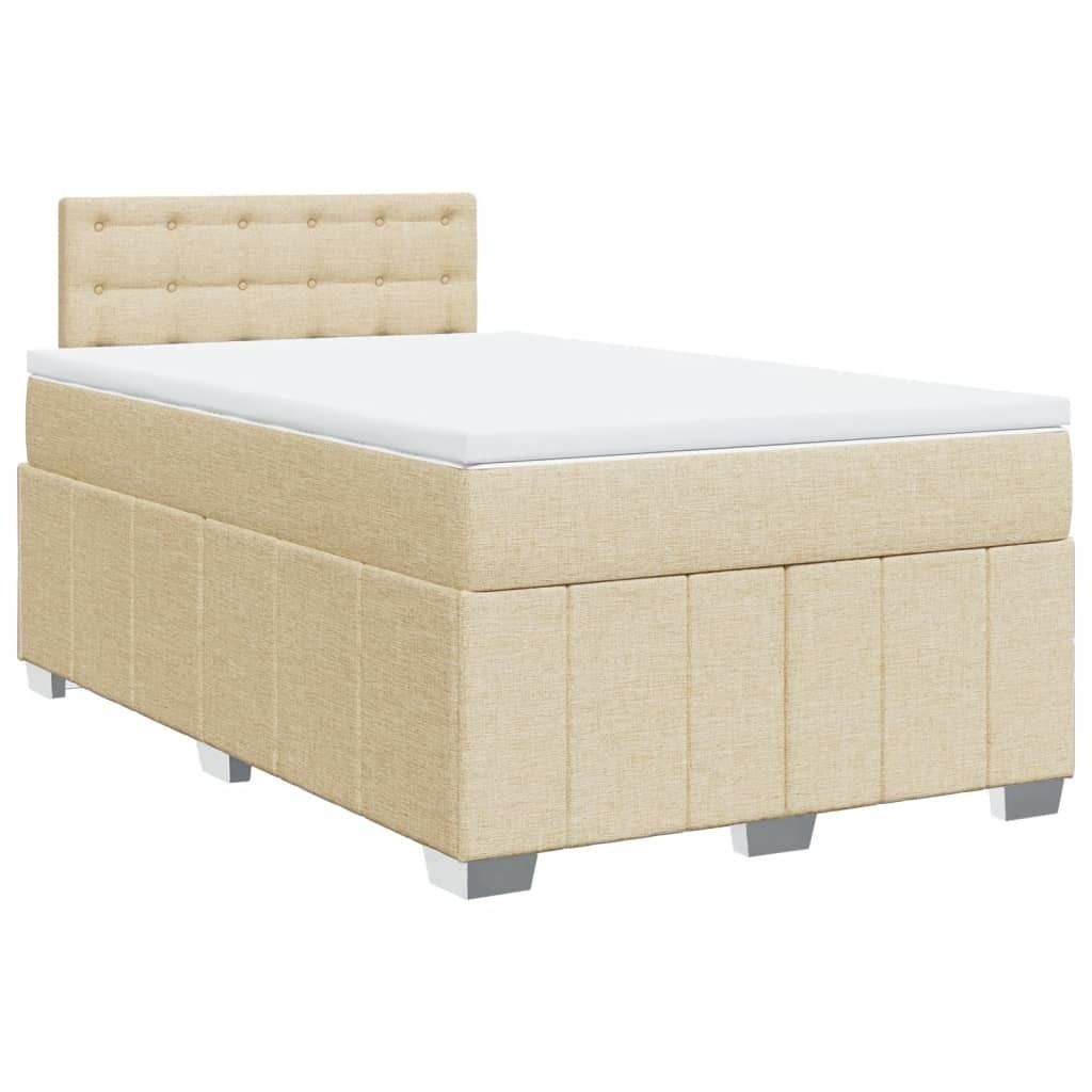 SYFAX Boxspringbett mit Matratze Creme 120x190 cm Stoff