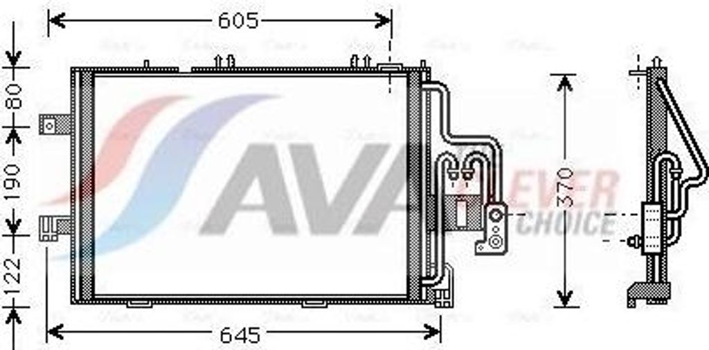 Kondensator, Klimaanlage AVA COOLING OLA5307