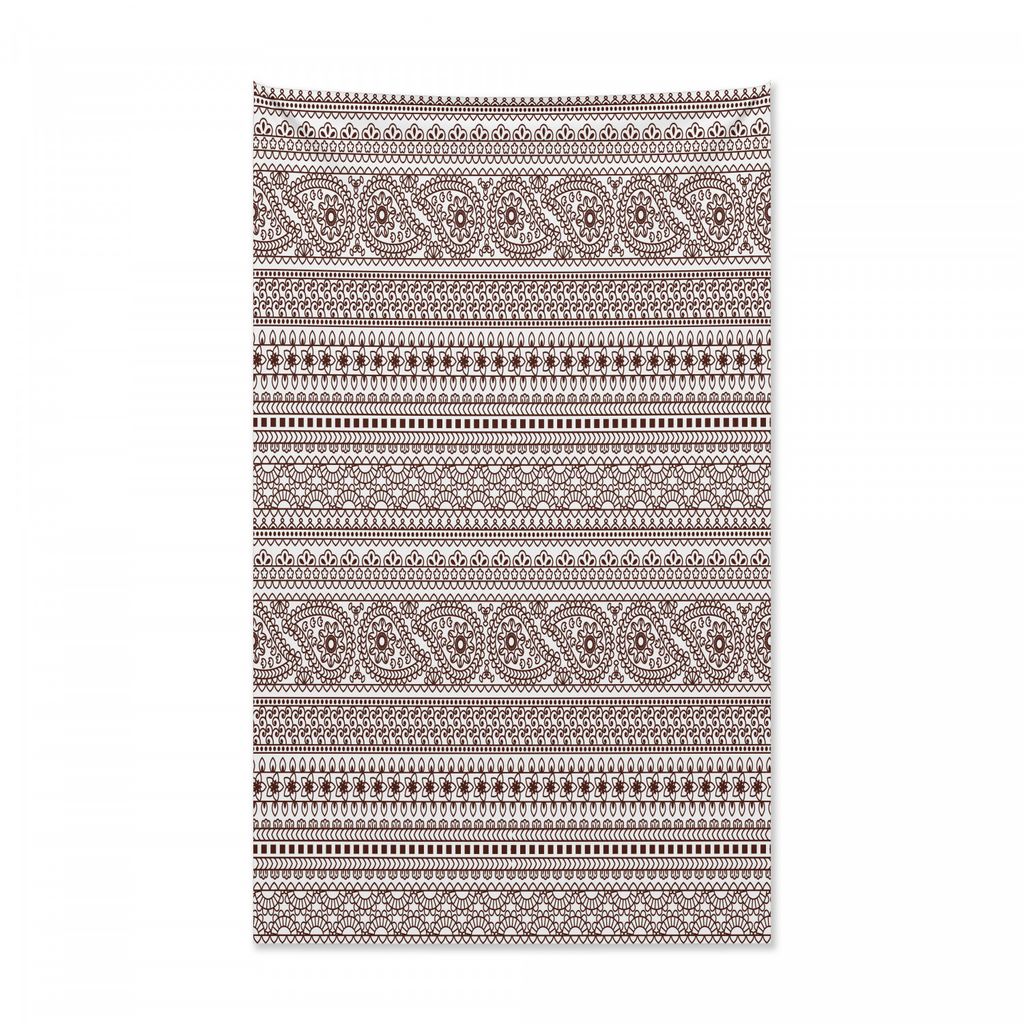 Abakuhaus Ethnisch Wandteppich und Tagesdecke, Paisley-Blumenblätter aus Weiches Mikrofaser Stoff Kein Verblassen Klare Farben Waschbar, 140 x 230...