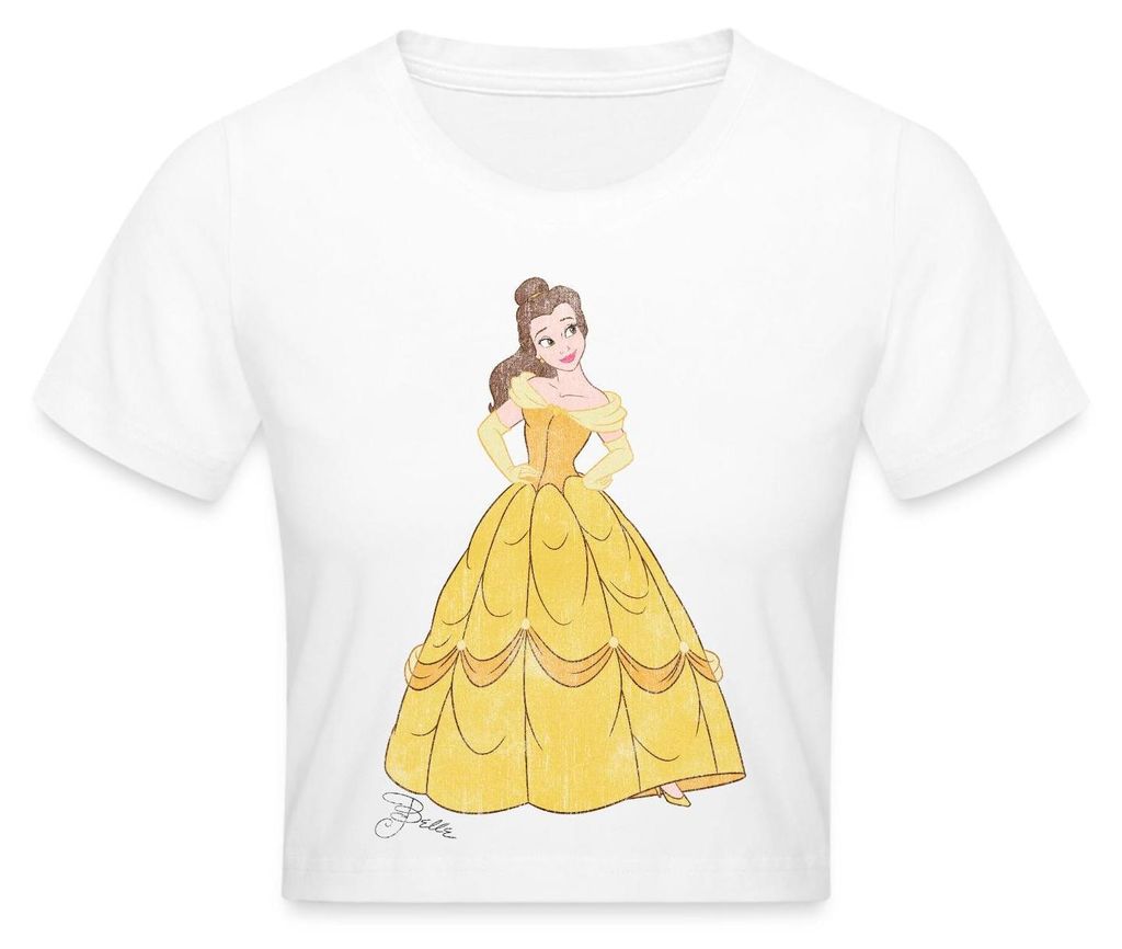 Belle Vintage Look Crop Top, L, Weiß