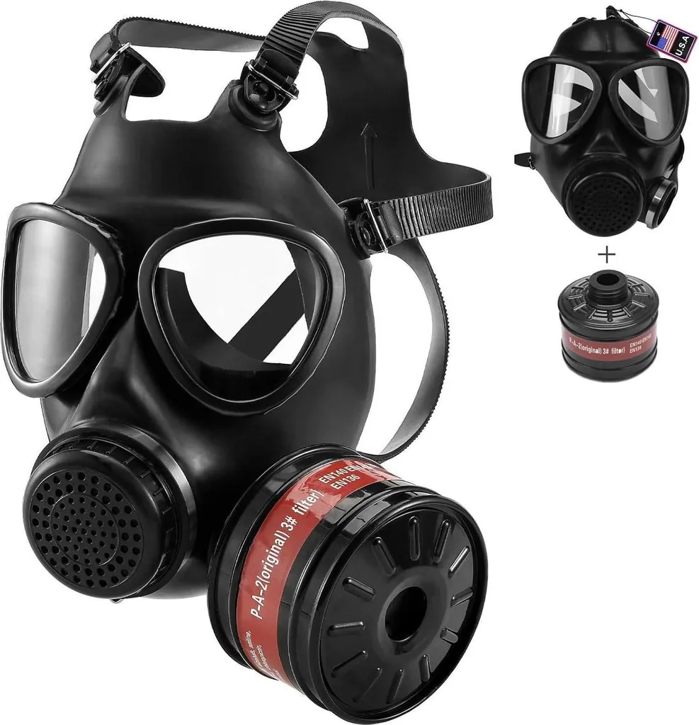 Masque respiratoire intégral noir idéal pour peinture et ponçage intensif