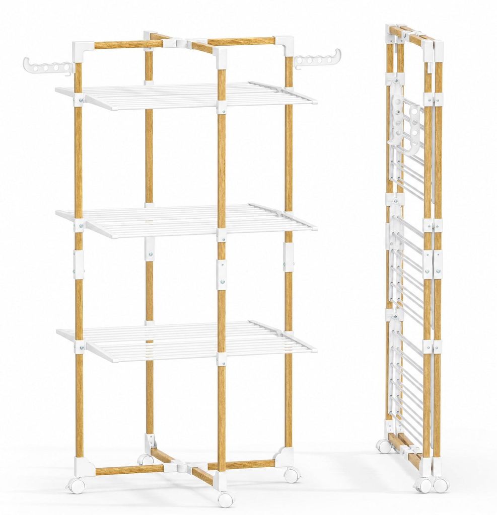 VOUNOT® Wäscheständer Turm 3 Ebenen Turmwäscheständer Produktbild 