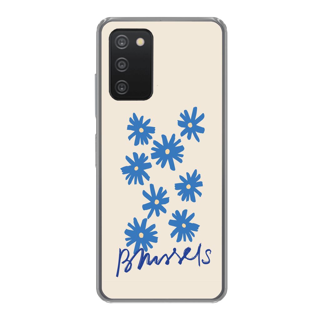 MuchoWow Handyhülle Schutzhülle Hülle für Samsung galaxy a73 Blume - Design - Brüssel - Minimalismus Silikon Softcase Handy Hülle - Handyh...