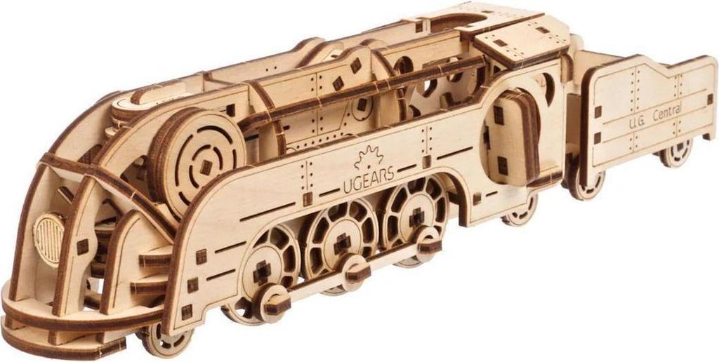 3D-Puzzle, Mini-Lokomotive, Ugears, Holz, 172 Teile