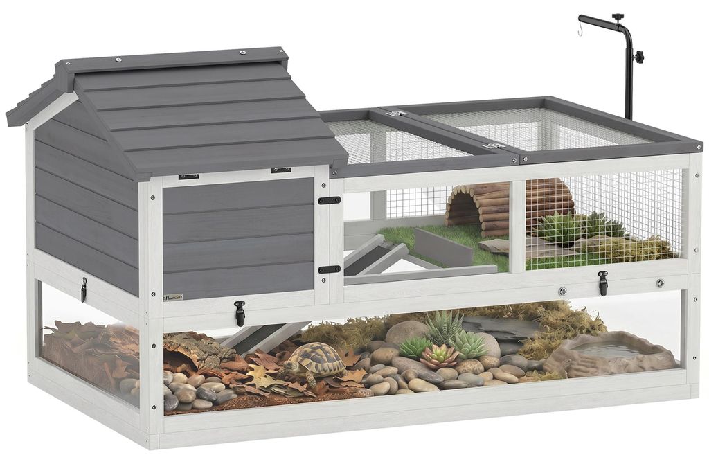 PawHut Schildkrötenhaus aus Holz Schildkrötengehege mit Produktbild 
