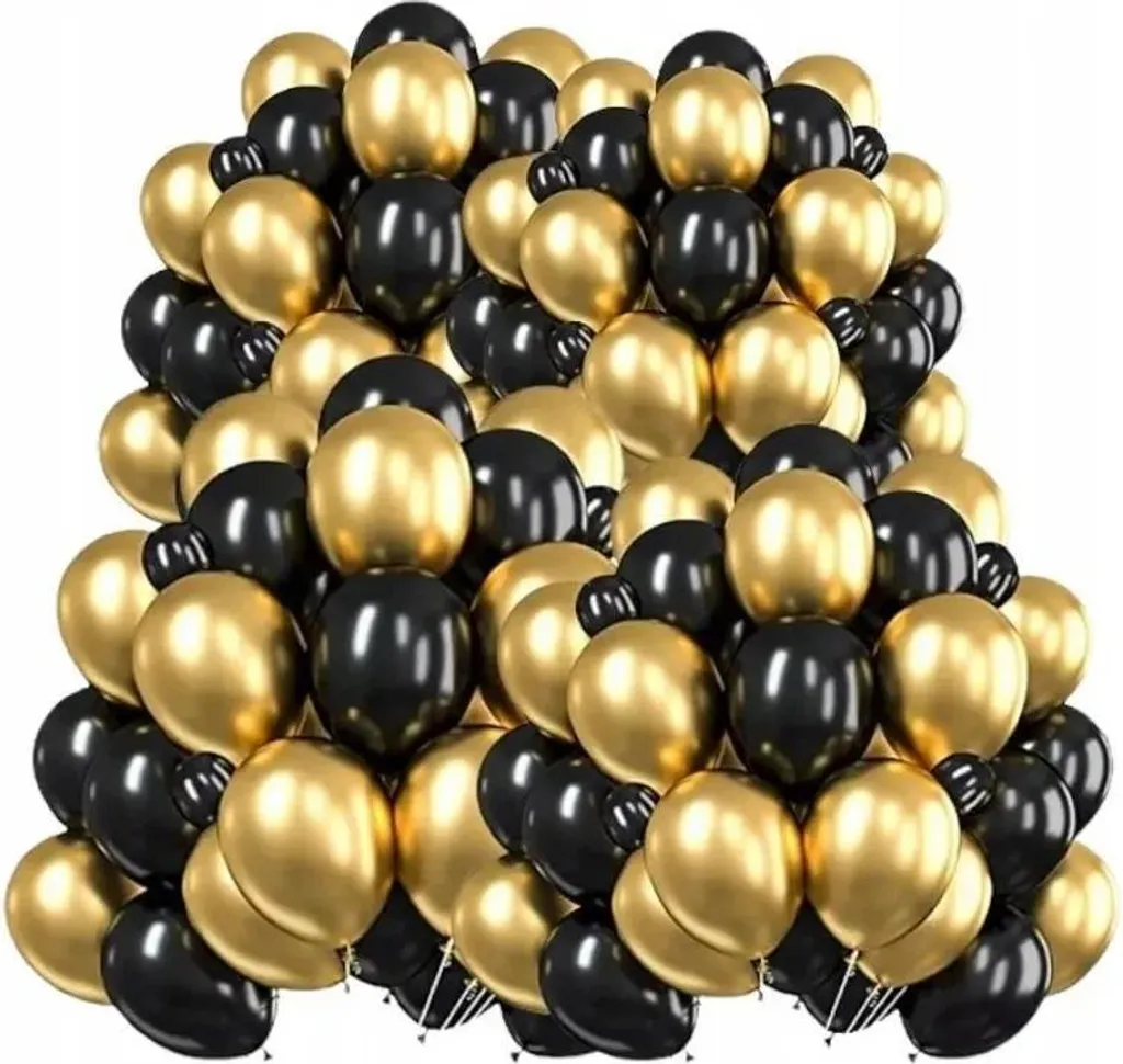 Kit arche de ballons anniversaire et mariage noir et or