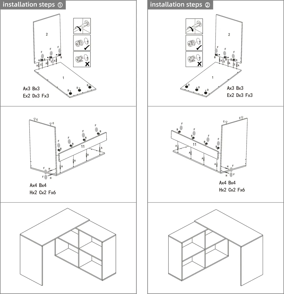 Bureau d'ordinateur en L Table de Travail avec 4 Tablettes Latérales - 9