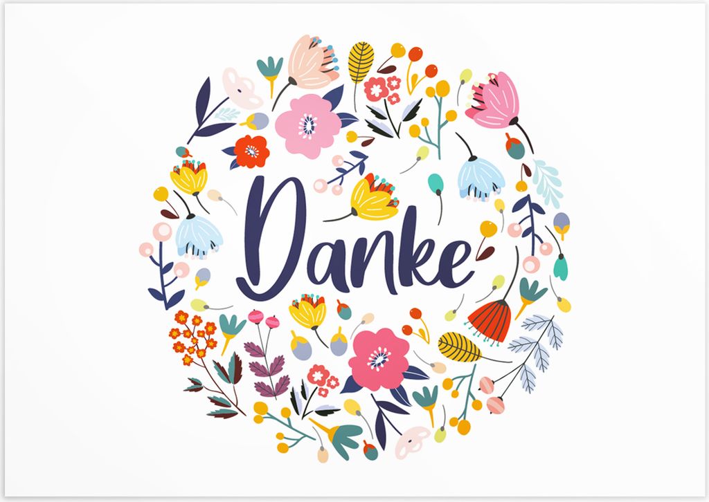 Friendly Fox 12 Dankeskarten Blumen, 12 Dankeschön Karten Produktbild 