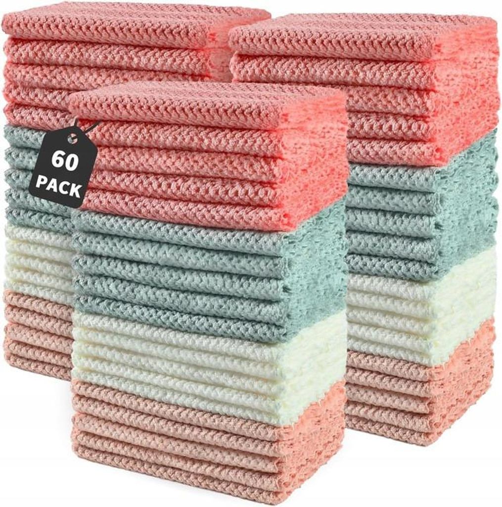 Ścierki z Mikrofibry 25x25 cm Zestaw 60 szt Mix Kolorów Zdjęcie produktu 