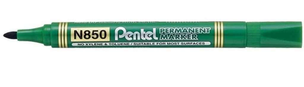 Pentel N850 Lot de 12 Marqueurs Permanents Verts Pointe Ogive Moyenne