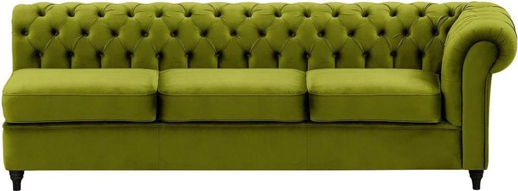 Chesterfield Modul - Dreisitziges Seitenelement, rechts (3R)-Velluto 9-black