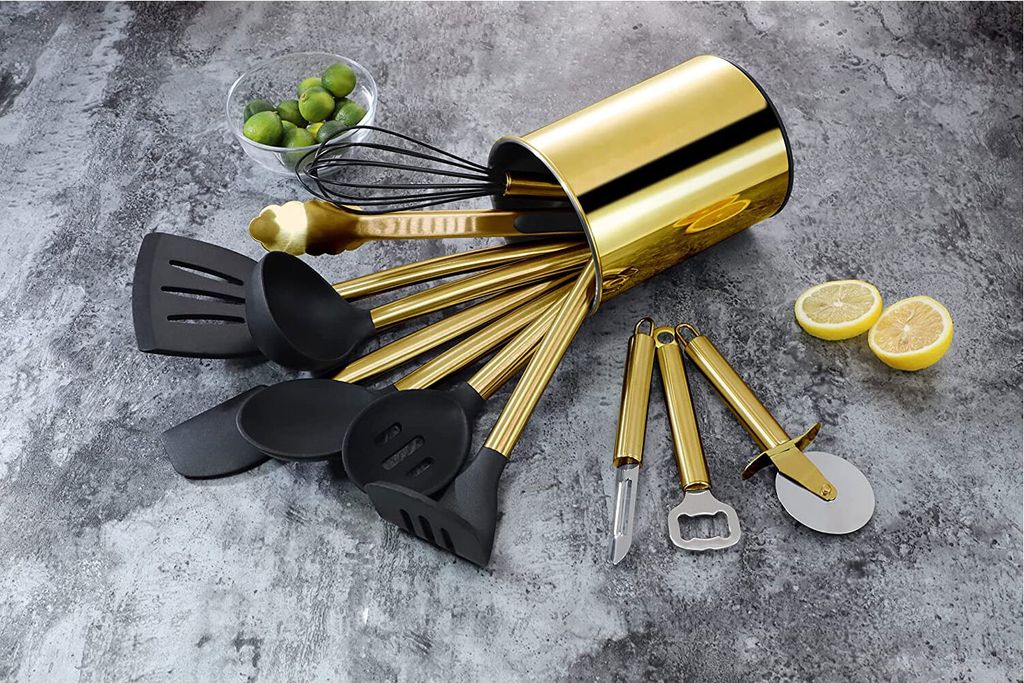 Echtwerk Küchenhelfer Set 12-teilig, Farbe:Gold