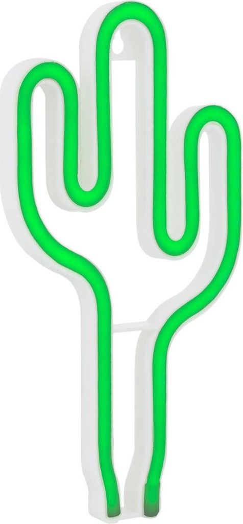 Neon LED Kaktus mit Batterie Grün Produktbild 