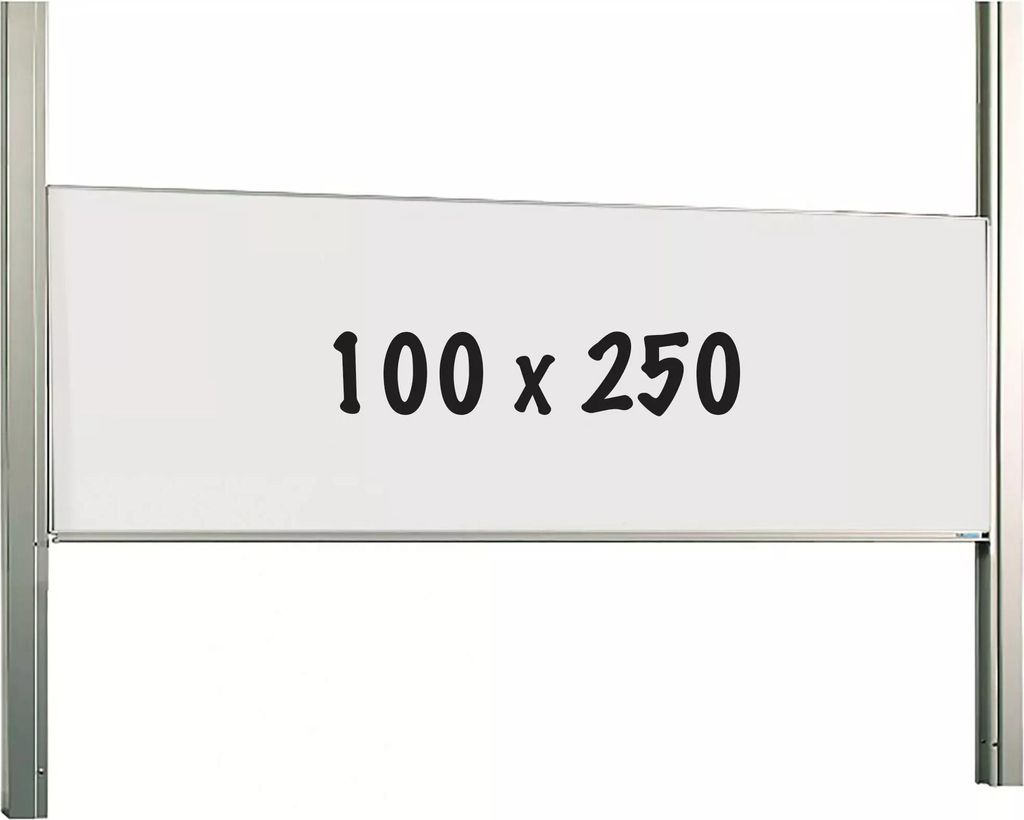 Whiteboard Deluxe Blanchard - Emaillierter Stahl - Schiebemechanismus - Wochenplaner - Monatsplaner - Jahresplaner - Magnetisch - Weiß - 100x250cm