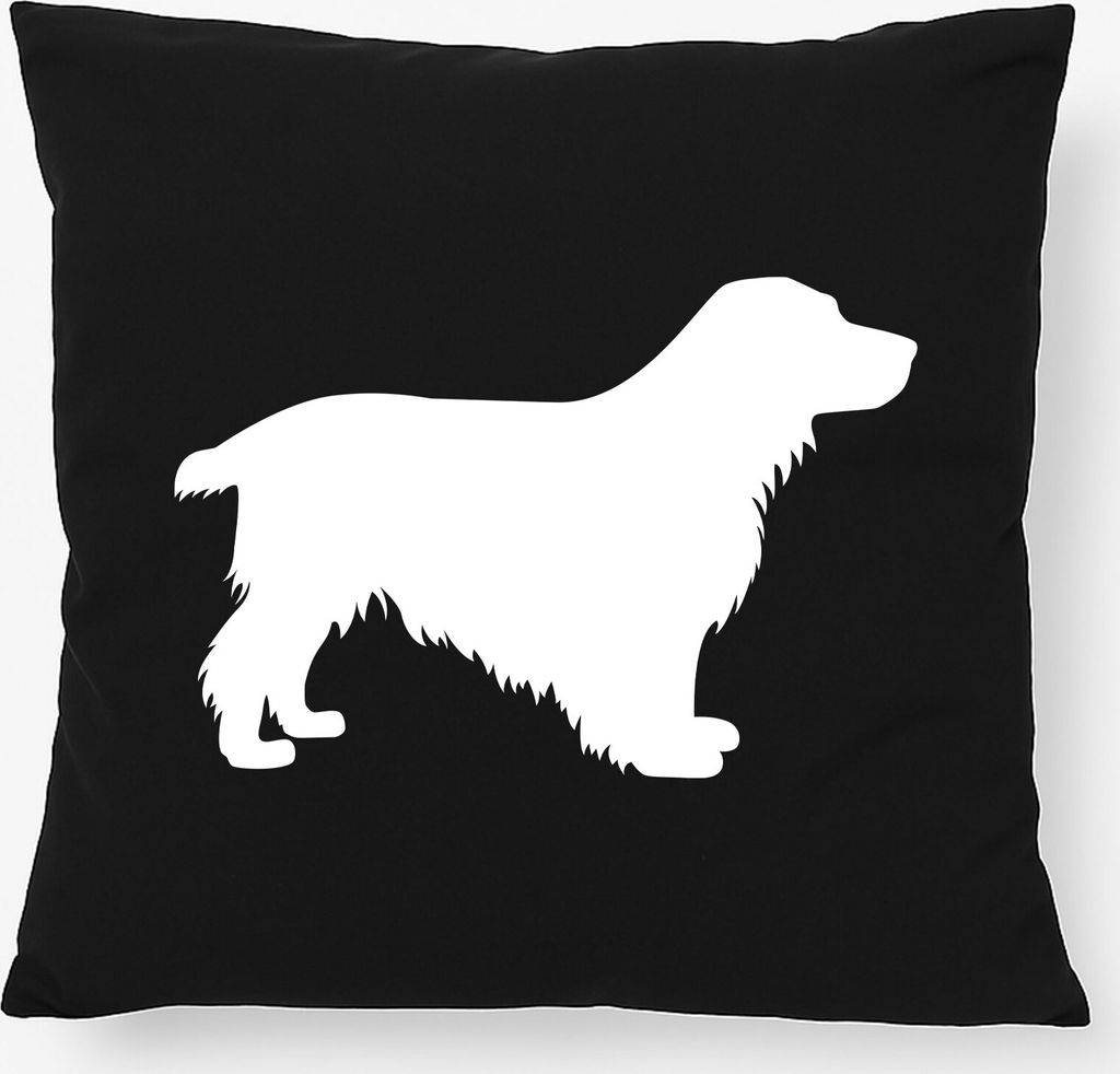 Huuraa Kissen English Cocker Spaniel Silhouette 40x40cm mit Füllung Black Baumwolle Dekokissen Geschenkidee