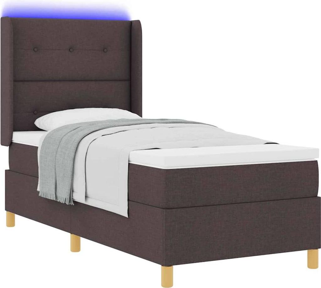 Boxspringbett mit Matratze Braun 140 x 200 cm Stoff