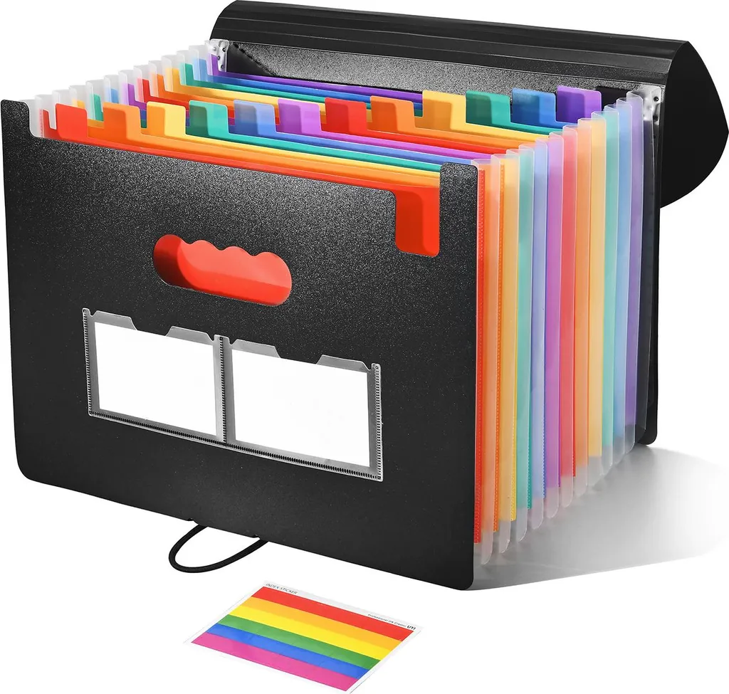 Organizer Casa INF 13 Tasche - Cartella Arcobaleno per Bollette e Salute