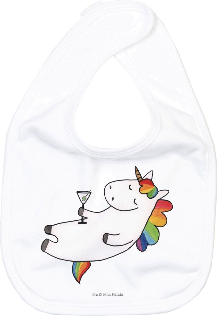 Mr. & Mrs. Panda Lätzchen Einhorn Cocktail - Weiß - Geschenk, Glitzer, Unicorn, Schlabberlatz, Sabber, Geburtstag, Einhörner, Spruch, Spaß, Fü...