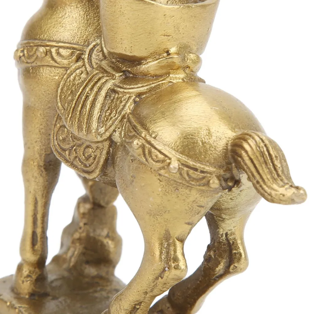 Sculpture de cheval debout en laiton vieilli - Objet déco pour buffet - 14