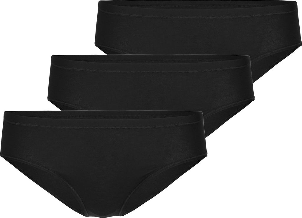 CALIDA Damen Slip 3er Pack - Natural Comfort, Regular Cut, einfarbig Schwarz L (48/50)