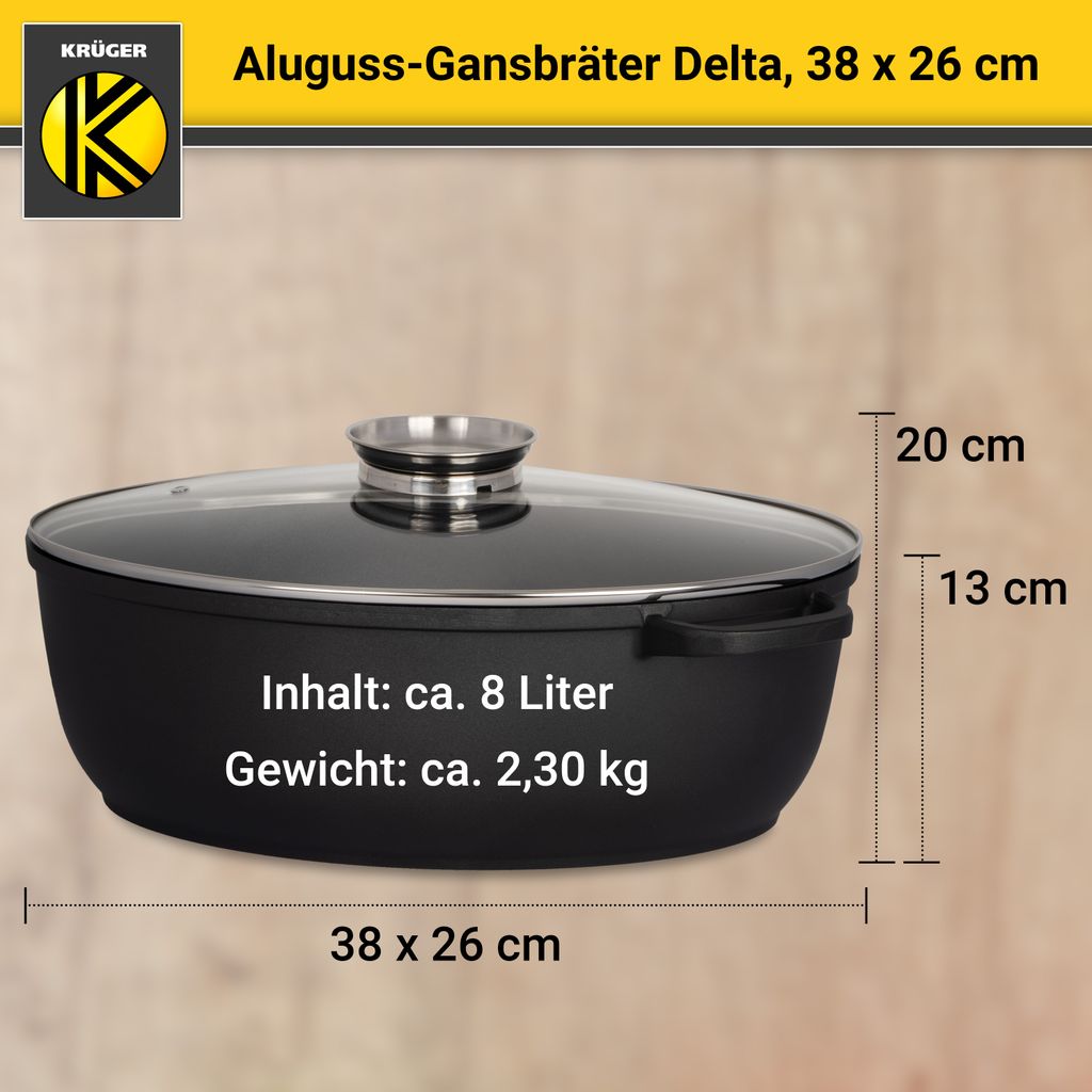 Karl Krüger 23038D Aluguss-Gansbräter Delta - 38 x 26 x 13 Produktbild 6