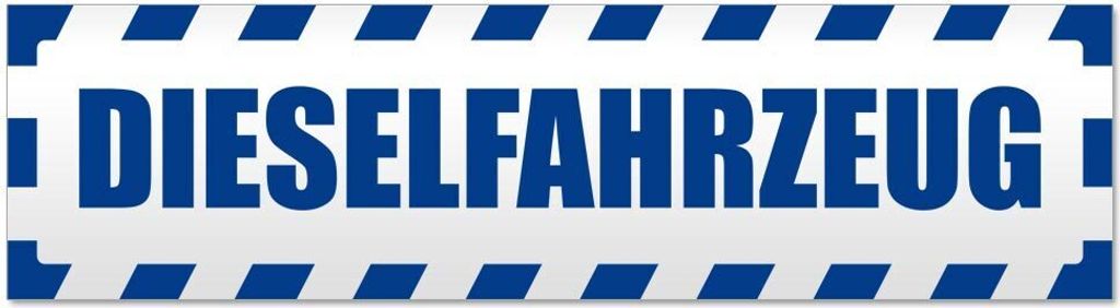 Kiwistar Dieselfahrzeug gestreift Magnetschild Schild magnetisch - 30cm Verkehrsblau - Magnetfolie für Auto PKW Kfz