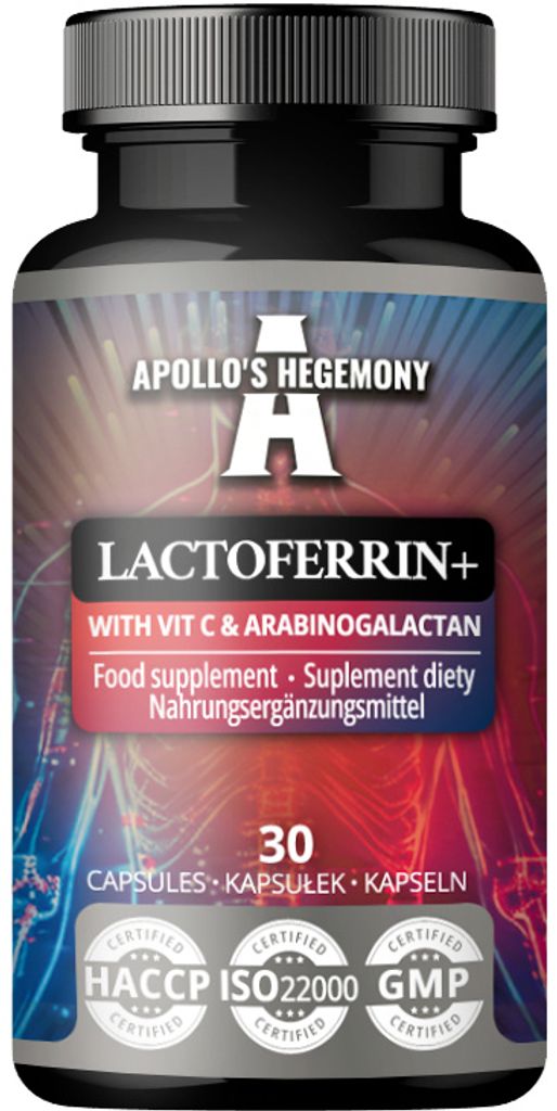 Lactoferrin+ 100 mg mit Vitamin C und Arabinogalactan - 30 Vegane Kapseln
