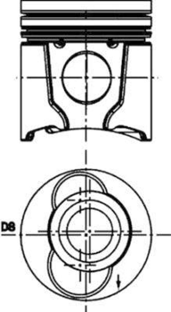 KOLBENSCHMIDT Kolben, Zylinderbohrung 108mm, Kompressionshöhe 63,65mm, Bolzen Ø 40mm, Muldentiefe 18,3mm, Länge 115,65mm