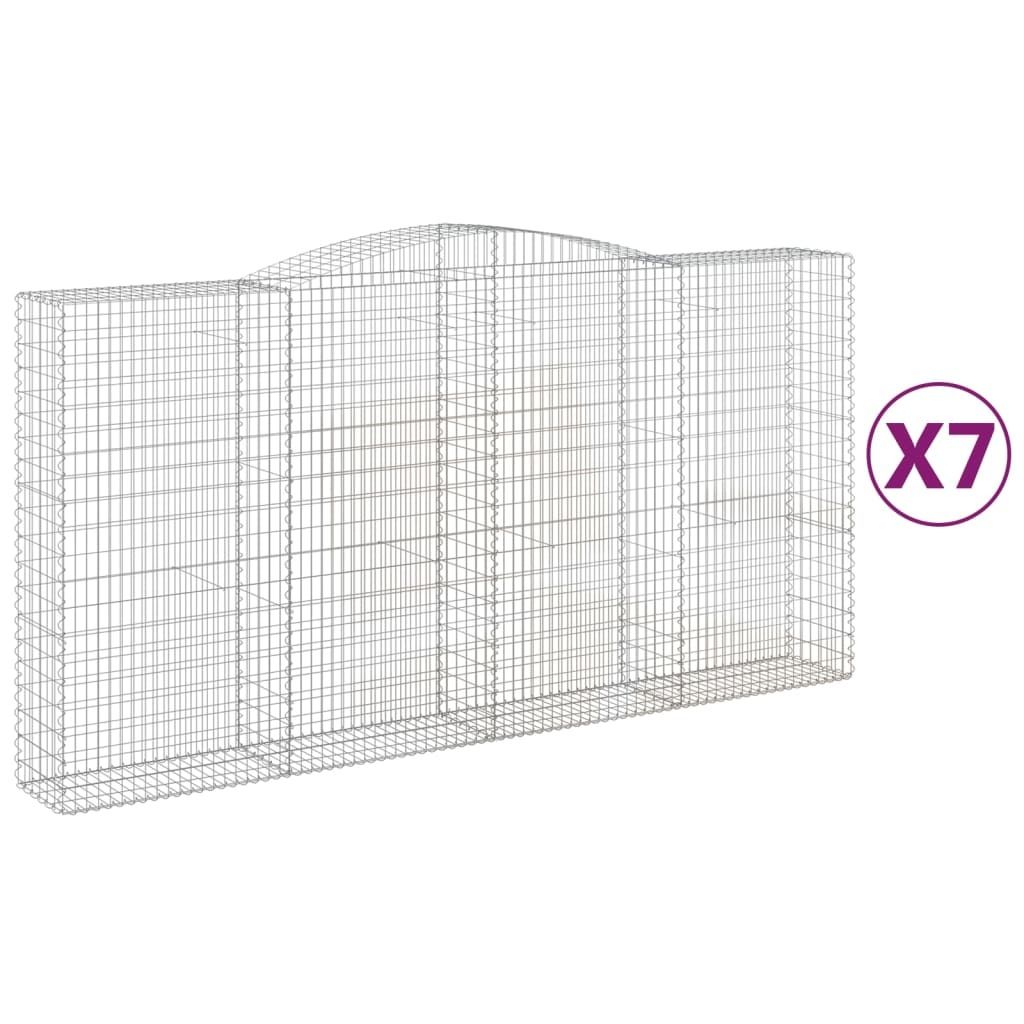 Gabionen mit Hochbogen 7 Stk. 400x50x200/220cm Verzinktes Produktbild 