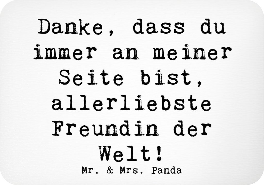 Mr. & Mrs. Panda magnet Spruch Beste Freundin - Weiß - Geschenk, whiteboardmagnet, Anerkennung, Freundschaft, Notizhalter, herzliches Dankeschön,...