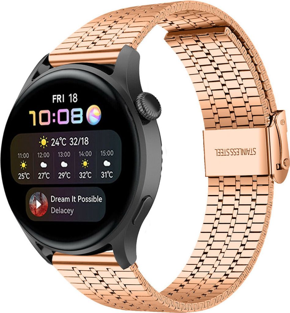 Strap-it Huawei Watch 3 (Pro) Edelstahlarmband (Roségold)