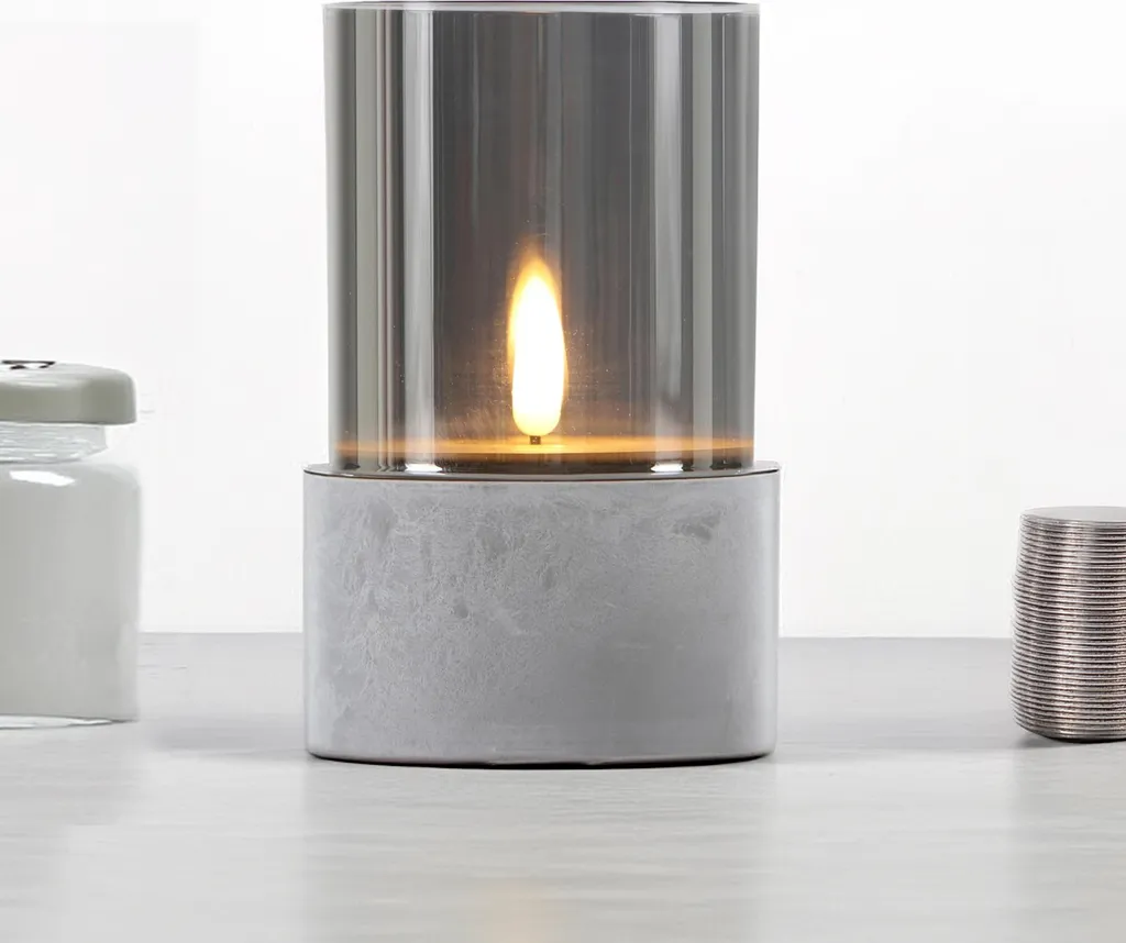 Bougie LED Ciment avec Minuterie : Déco Extérieure Sans Risque de Feu