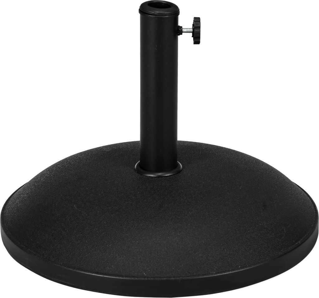 Schirmständer, Sonnenschirmständer, 3 Adapter, verstellbar, Zement, 25 kg, Schwarz