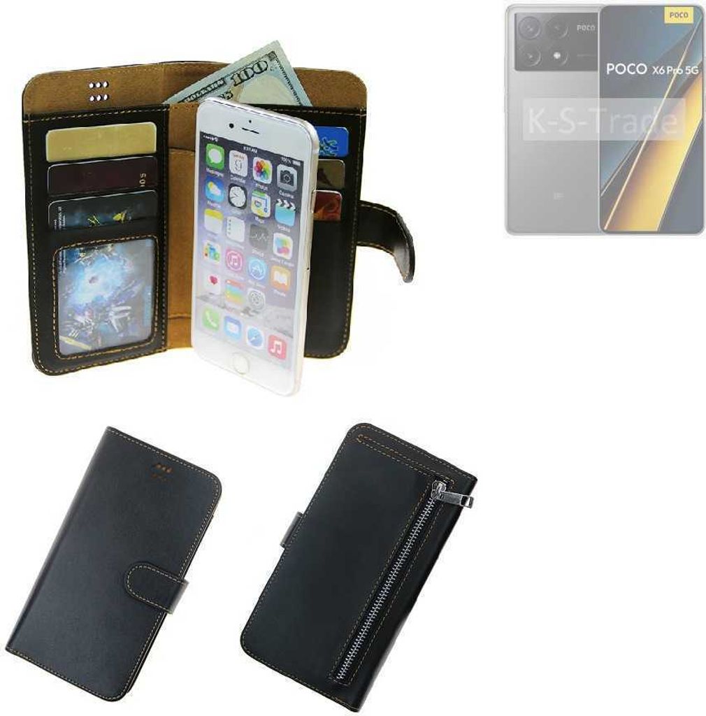 K-S-Trade Schutz Hülle kompatibel mit Xiaomi POCO X6 Pro 5G Klapphülle Case Phone cover Slim Handytasche Handy Hülle schwarz aus Kunstleder (1 Stk)