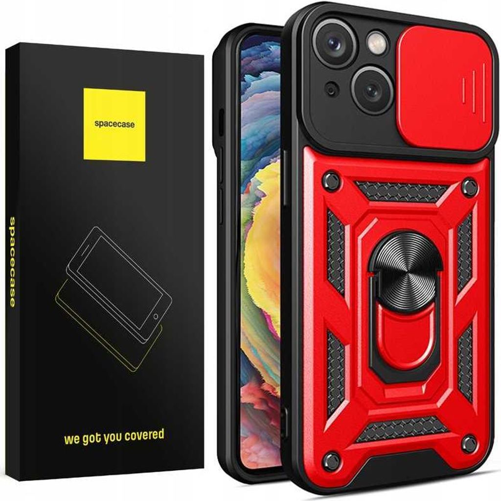 Spacecase Camring iPhone 15 Plus rot