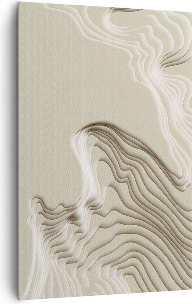 Bild auf Leinwand - Leinwandbild - Einteilig - Dreidimensional cremig strukturell - 80x120cm - Wand Bild - Wandbilder - Leinwanddruck - Wanddekorat...