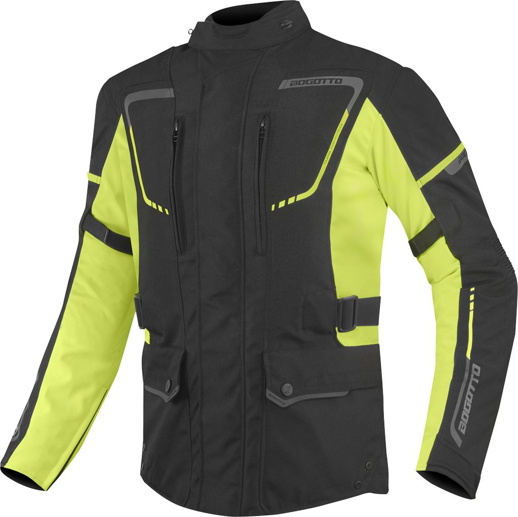Bogotto Azury 2in1 wasserdichte Motorrad Textiljacke, schwarz/neon, 5XL