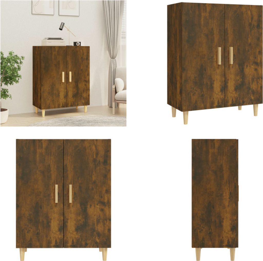 vidaXL Sideboard Räuchereiche 70x34x90 cm Holzwerkstoff - Sideboard - Sideboards - Schrank - Lagerschrank