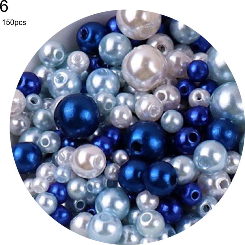 150pcs/Beutel 3-8 mm Faux Perlperlen perforiertes Schmuck Zubehör machen Plastische Ohrring-Halsketten Imitation Perlen für Zuhause-6