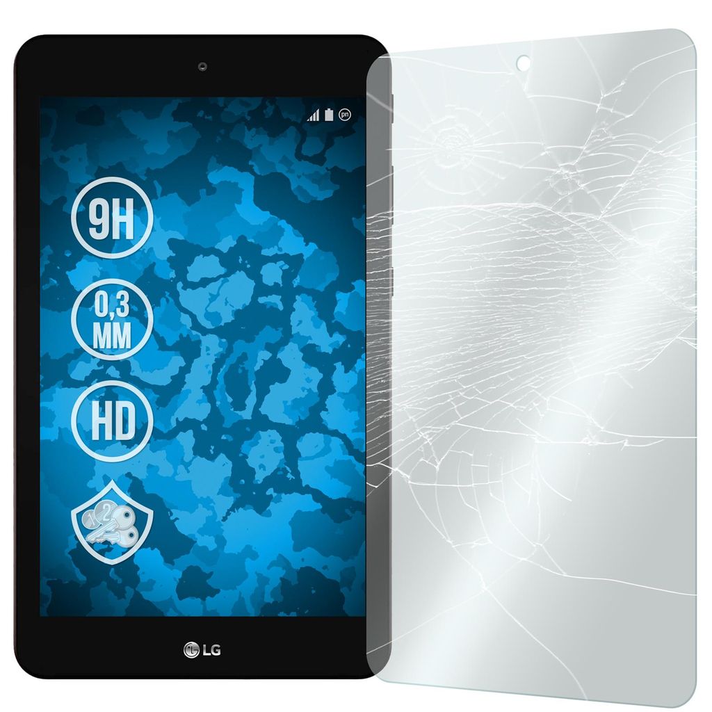 2er-Pack PhoneNatic Glas-Folie klar kompatibel mit LG G Pad IV 8.0 - Panzerglas für G Pad IV 8.0