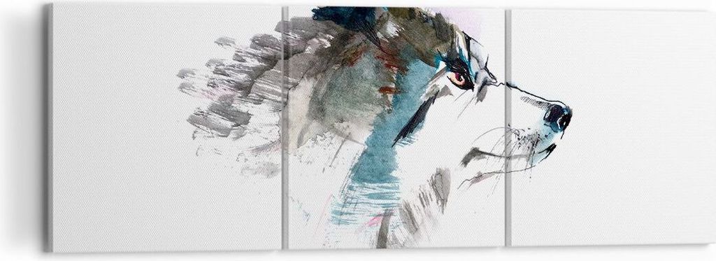 Bild auf Leinwand - Leinwandbild - Hund Illustration Fantasie - 120x40cm - Wand Bild - Wanddeko - Leinwanddruck - Bilder - Kunstdruck - Wanddekorat...