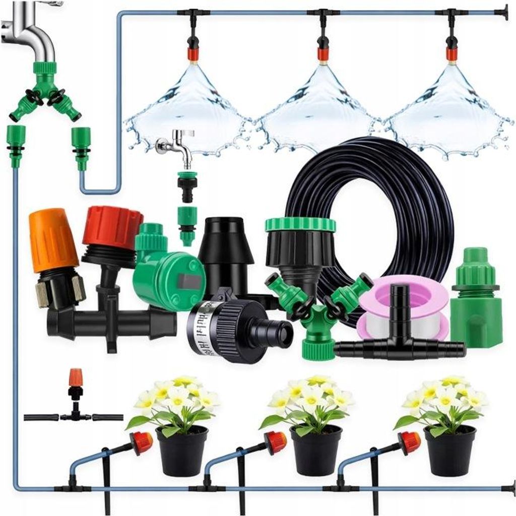 Automatisches Bewässerungssystem Tropfbewässerung Set 50m – Produktbild 