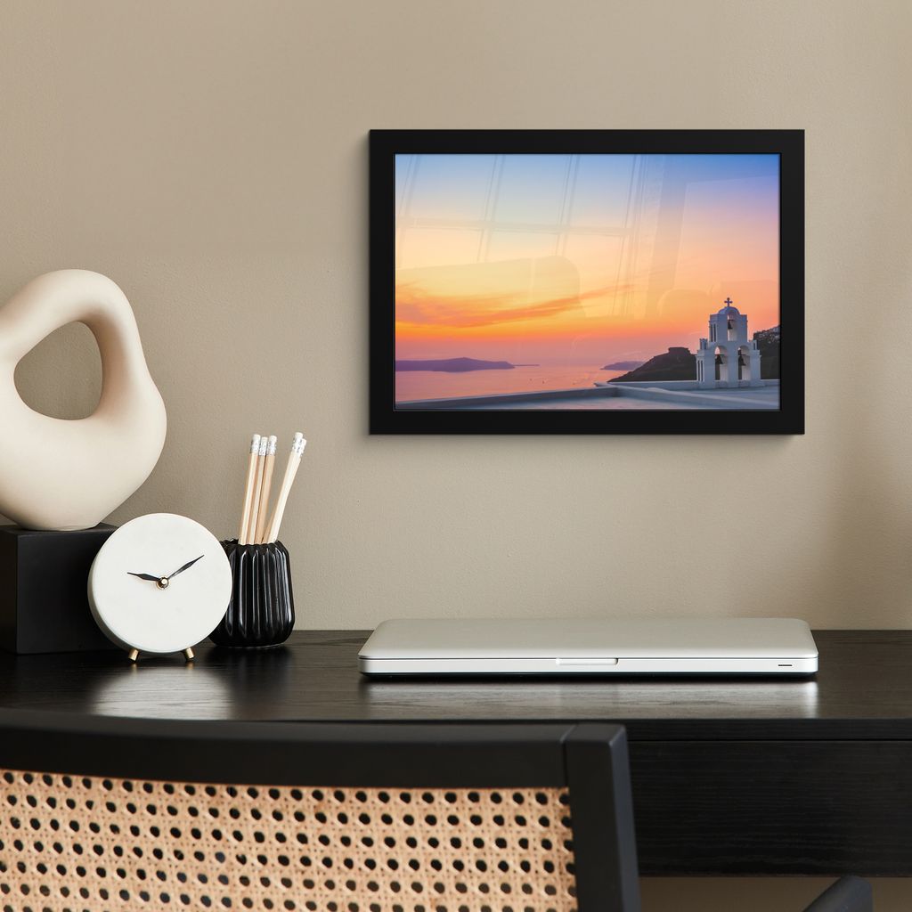 MuchoWow MuchoWow Gerahmtes Poster Meer - Himmel - Farben 30x20 cm - Poster mit zchwarzem Bilderrahmen - Kunstdruck - Bild-Poster