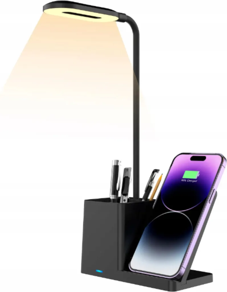 Lampada LED Scrivania Touch + Ricarica Wireless 15W - Top Tech