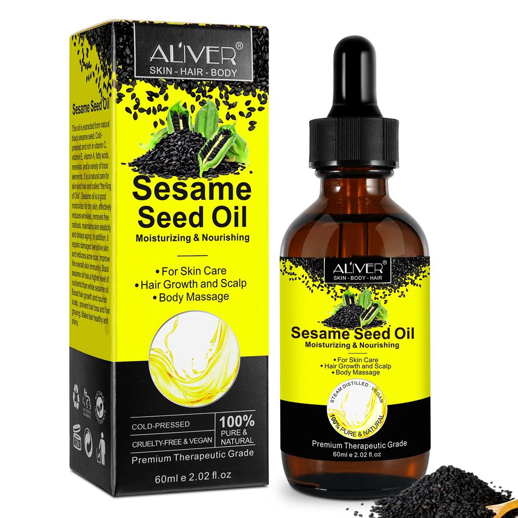 Aliver Olej z czarnego sezamu do włosów i skóry - 60 ml Zdjęcie produktu 