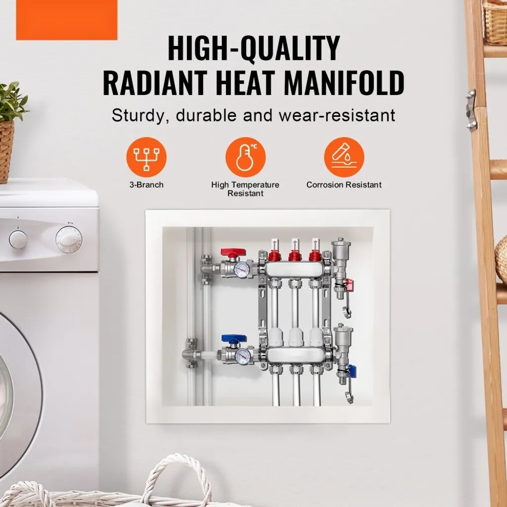 Distributeur chauffage sol 3 circuits - Indicateur débit 5L/min réglable - 2