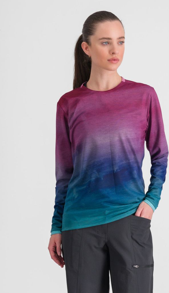 SPORTFUL Langarm Fahrrad-Shirt - FLOW GIARA - Lila/Blau S