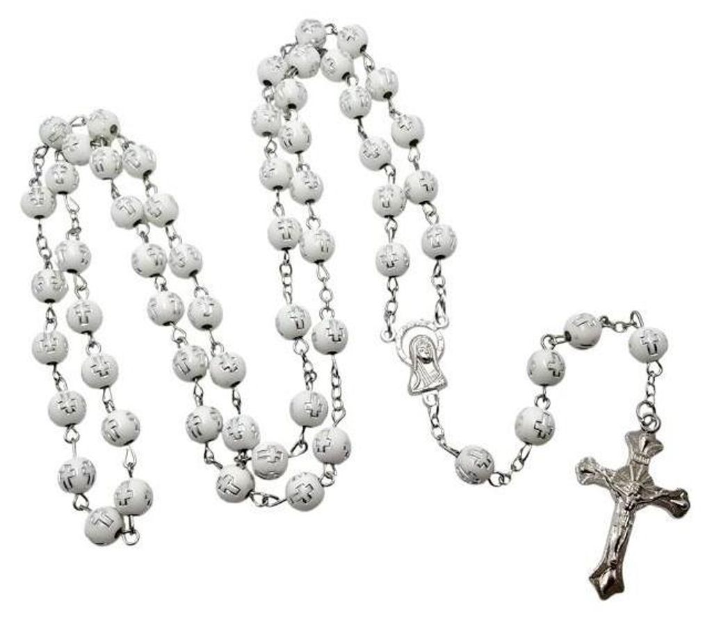 Rosario bianco con crocette - Art Sacrum Immagine del prodotto 