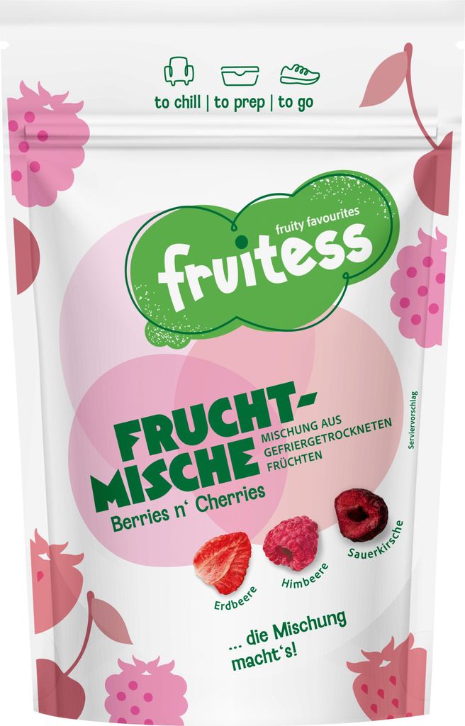 Gefriergetrocknete Berries n Cherries FRUITESS FRUCHTMISCHE, 30g
