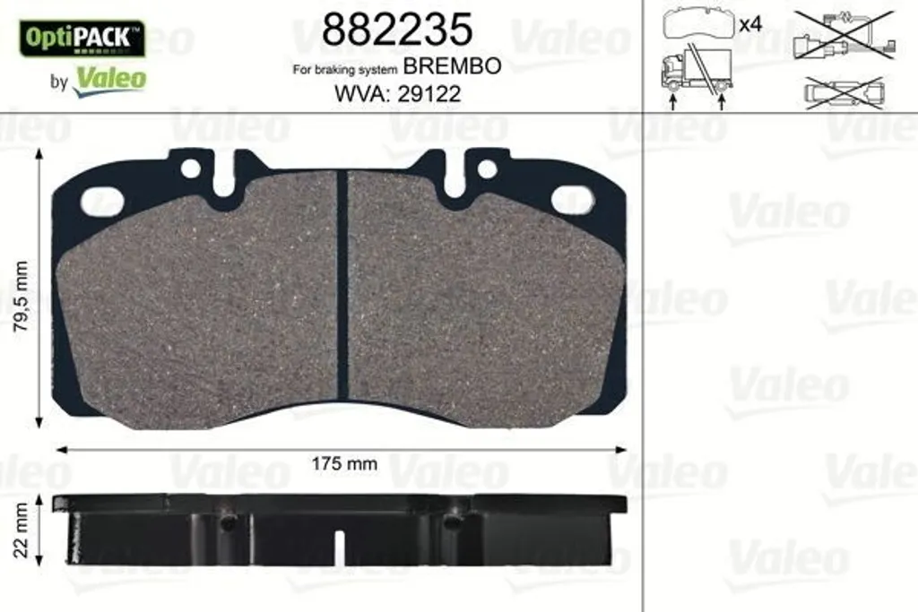 Plaquettes de frein Valeo 882235 haute endurance pour Passat et Tiguan